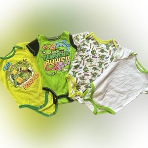 Teenage Mutant Ninja Turtles 3/6 Months Onesie 4x Lot Set